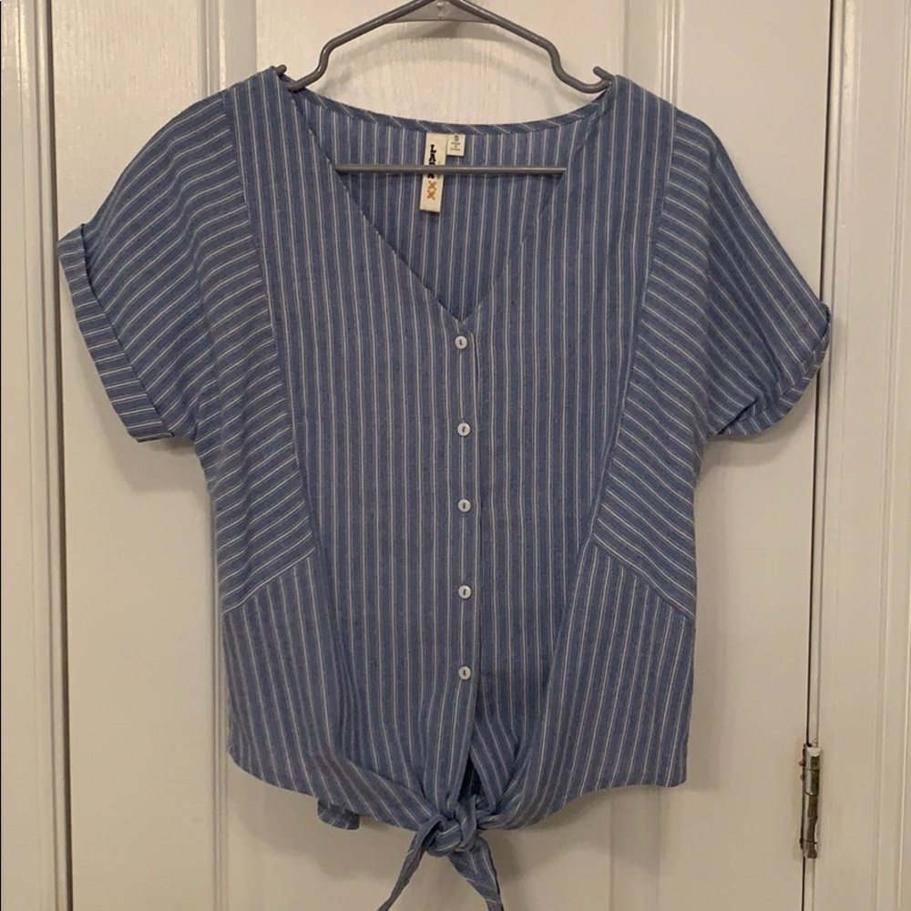 Striped denim blouse